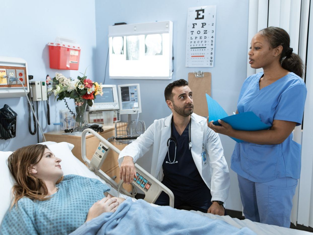 Clinical team with a patient