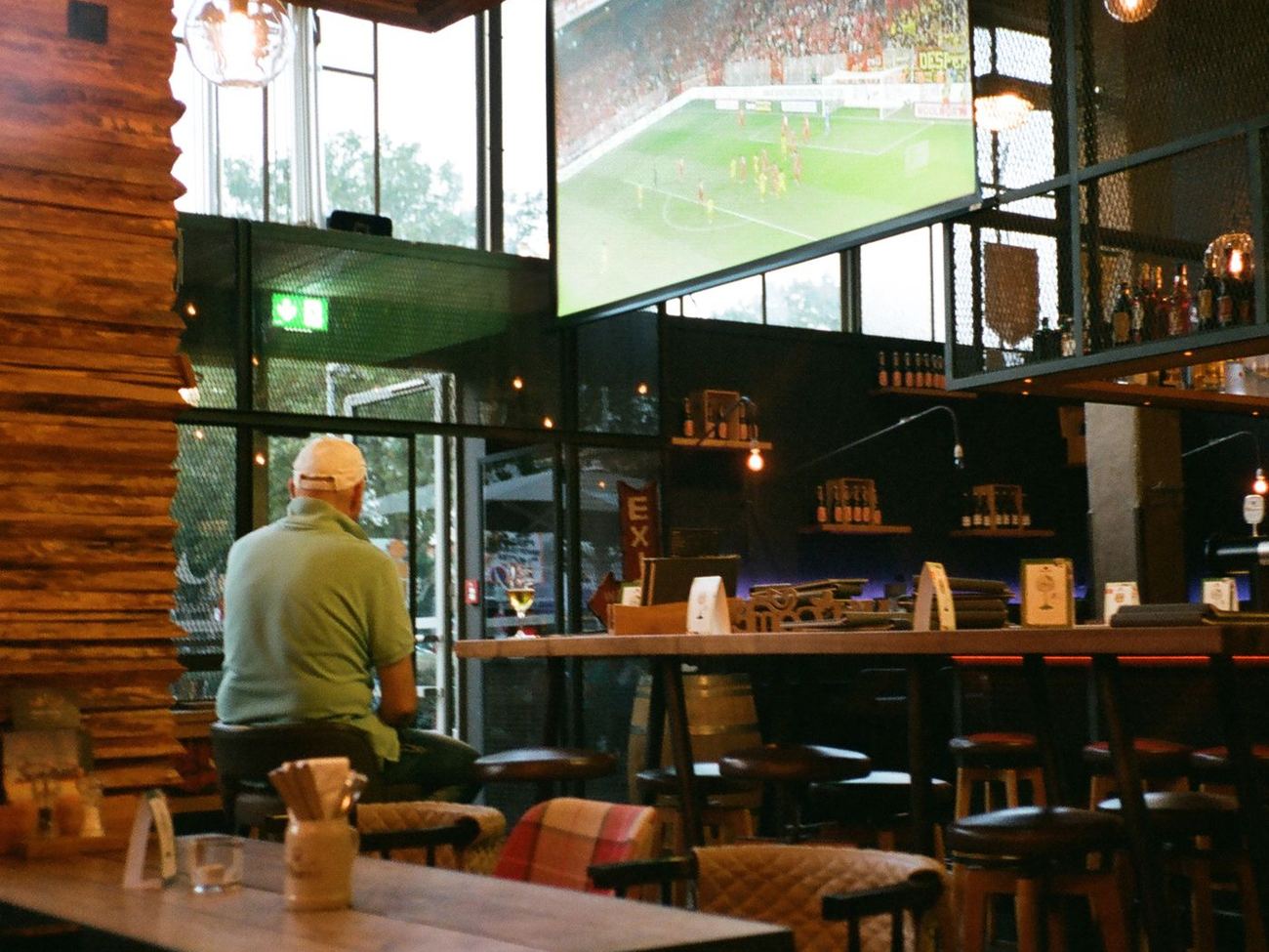 Watching the game at the bar