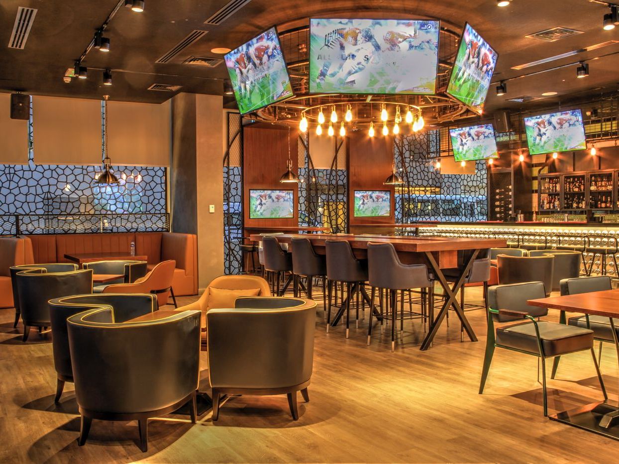 Sports bar with DIRECTV on every screen